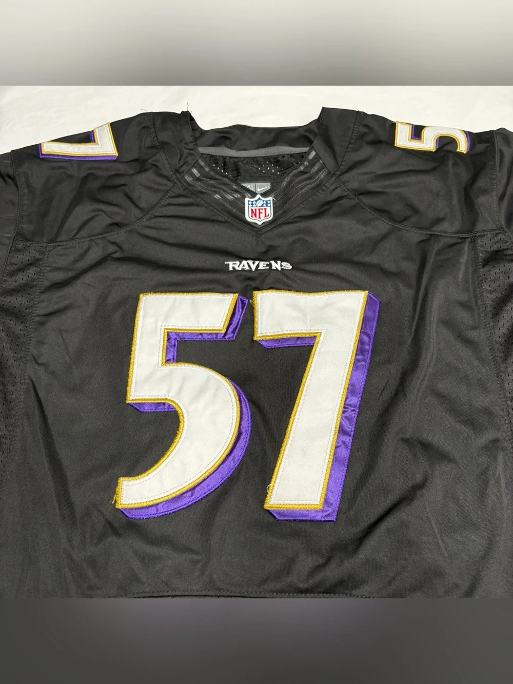 Nike On Field CJ Mosley #57 Black Baltimore Ravens Football Jersey Men’s 56 3XL